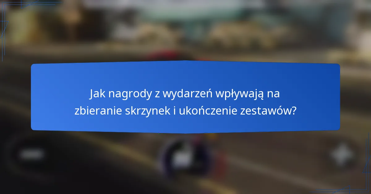 Jak nagrody z wydarzeń wpływają na zbieranie skrzynek i ukończenie zestawów?