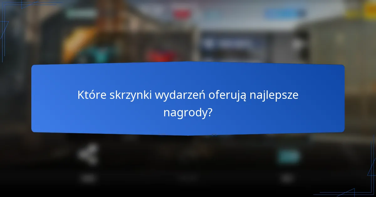 Które skrzynki wydarzeń oferują najlepsze nagrody?